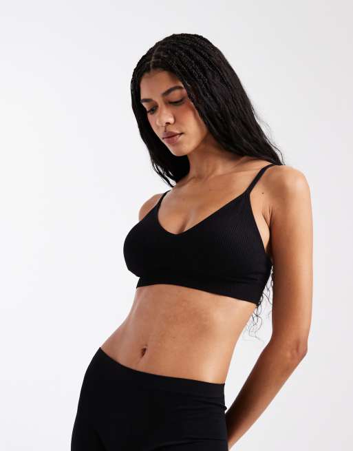 New Look - Sort sømløs bralette med dyb rund hals, 2 af 4