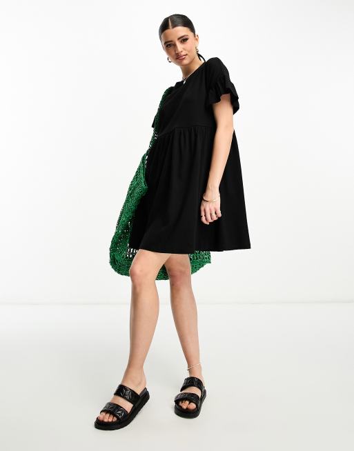 New Look - Sort smock-minikjole i jersey