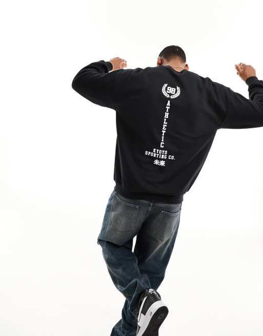 New Look - Sort sweatshirt med grafisk print