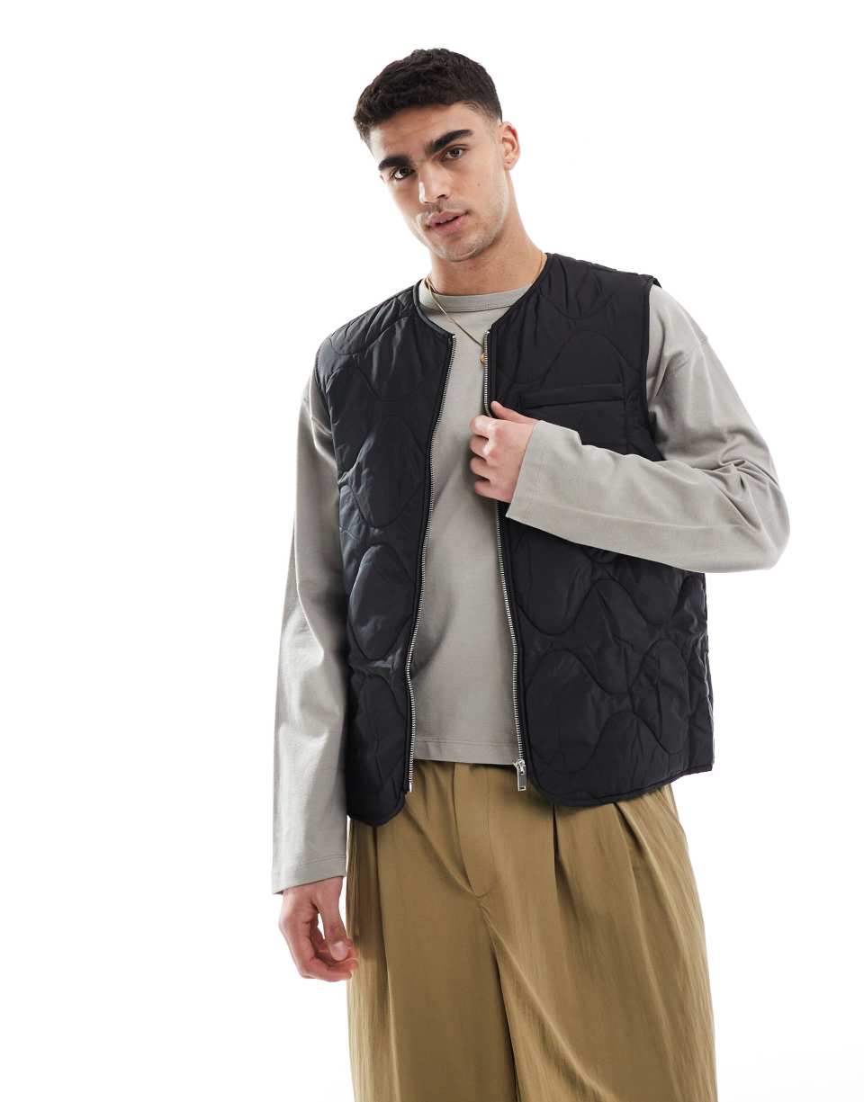 Black Padded Waistcoat