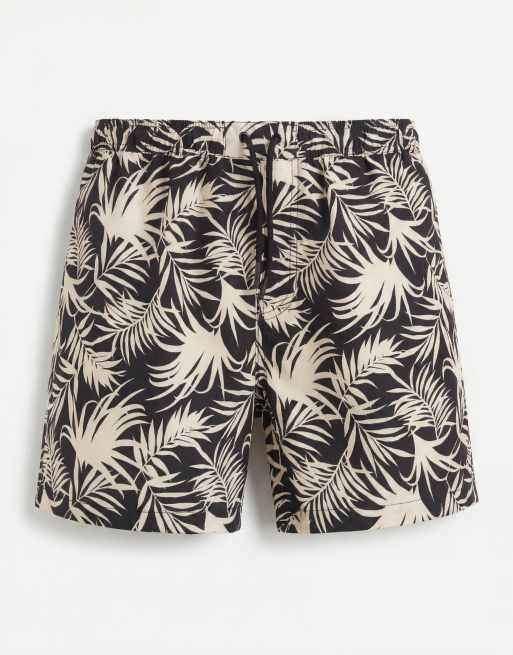 New Look - Sorte badeshorts med palmeprint, 6 af 7