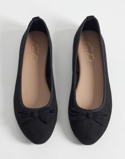 New Look - Sorte ballerinaer i imiteret ruskind, 2 af 4