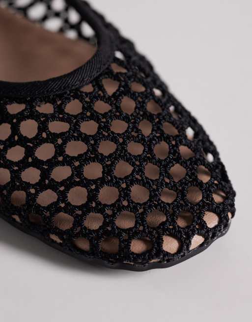 New Look - Sorte ballerinaer i mesh, 2 af 4