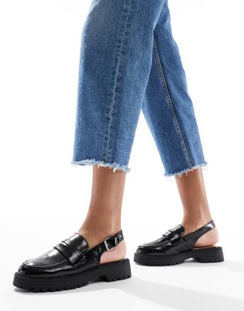 New Look - Sorte chunky loafers med hælrem - view 1