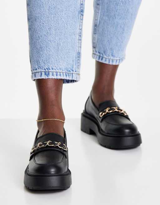 New Look - Sorte chunky loafers med kædedetalje, 3 af 4