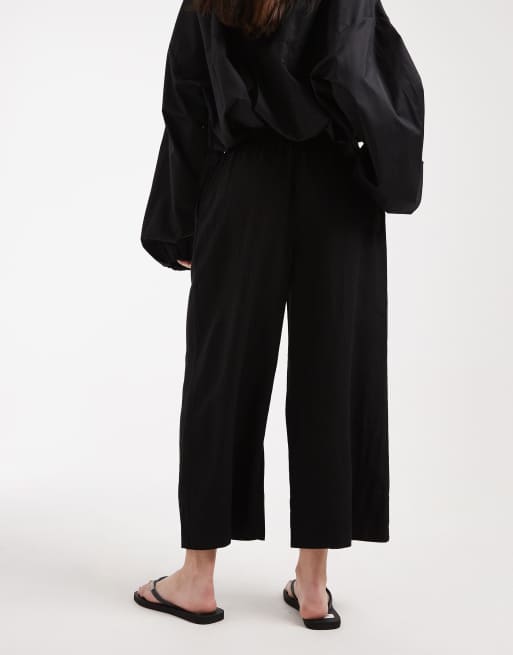 New Look - Sorte cropped-bukser i hør, 4 af 5
