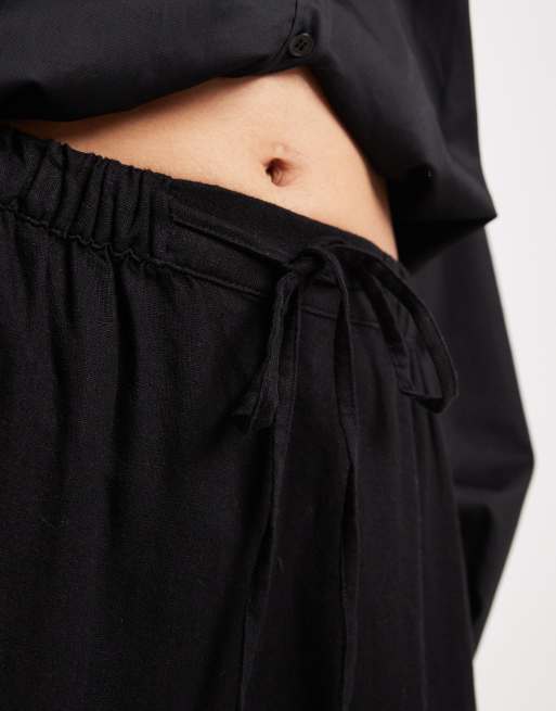 New Look - Sorte cropped-bukser i hør, 5 af 5