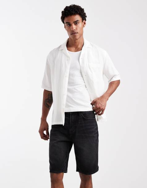 New Look - Sorte forvaskede bermudashorts i denim - view 1