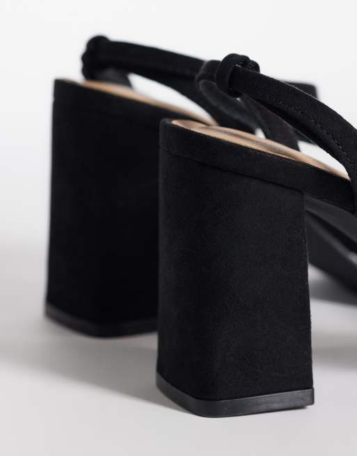 New Look - Sorte sandaler med blokhæl og knudedetaljer foran, 3 af 4