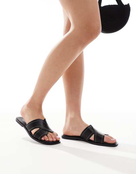 New Look - Sorte sandaler med krydsende remme - view 1