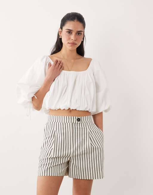 New Look - Sorte shorts med striber, 4 af 5