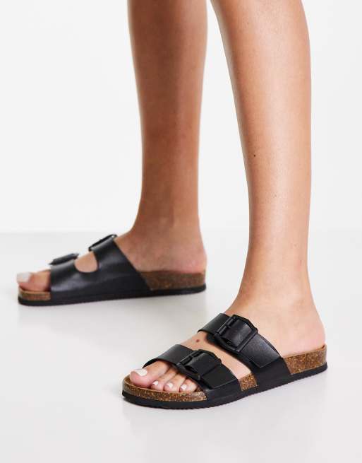 New Look - Sorte sliders med to spænder