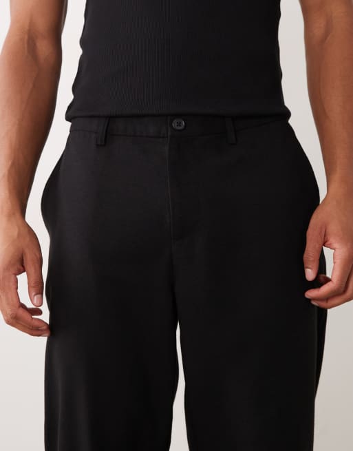 New Look - Sorte tapered bukser i hørlook, 2 af 5