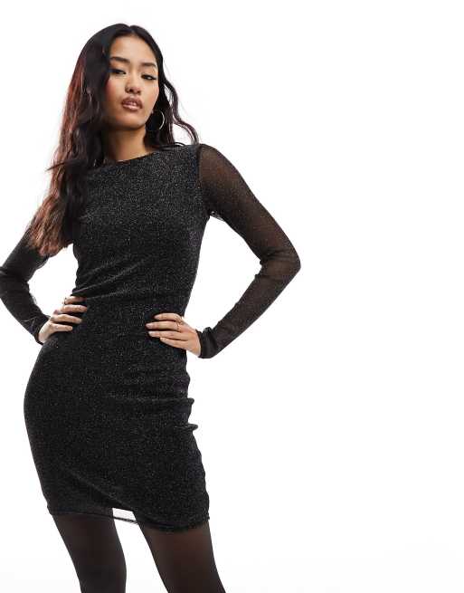 New Look sparkle mini dress in black ASOS