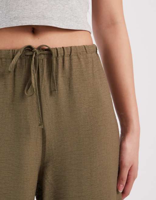 New Look – Spodnie z szerokimi nogawkami w kolorze khaki, 4 z 5
