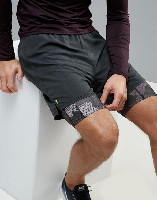 New Look SPORT Double Layer Running Shorts In Black