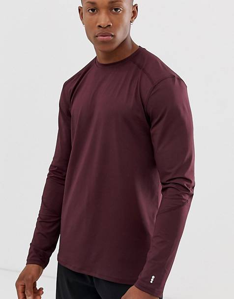 New Look SPORT long sleeve t-shirt in burgundy