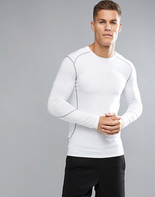 New Look SPORT Stretch Long Sleeve Running Top In White | ASOS