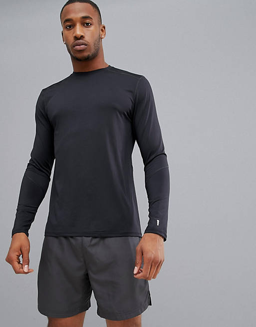 New Look SPORT stretch long sleeve top in black | ASOS