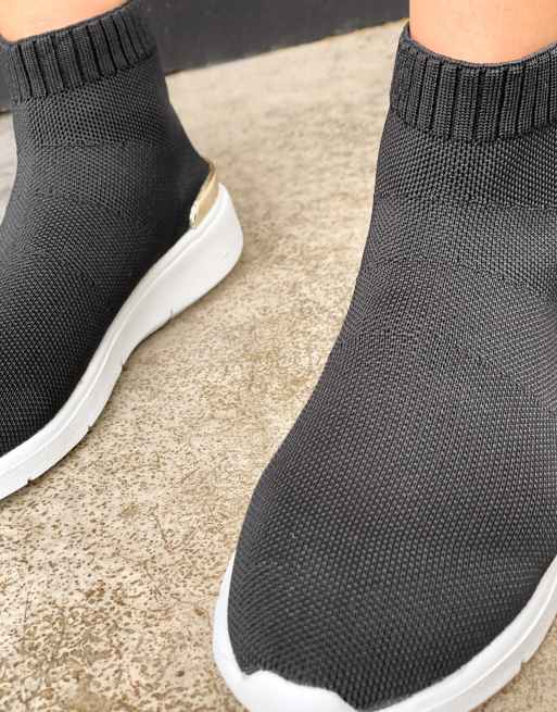 New Look sporty sock sneakers in black, 4 of 4