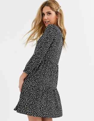 new look polka dot smock dress