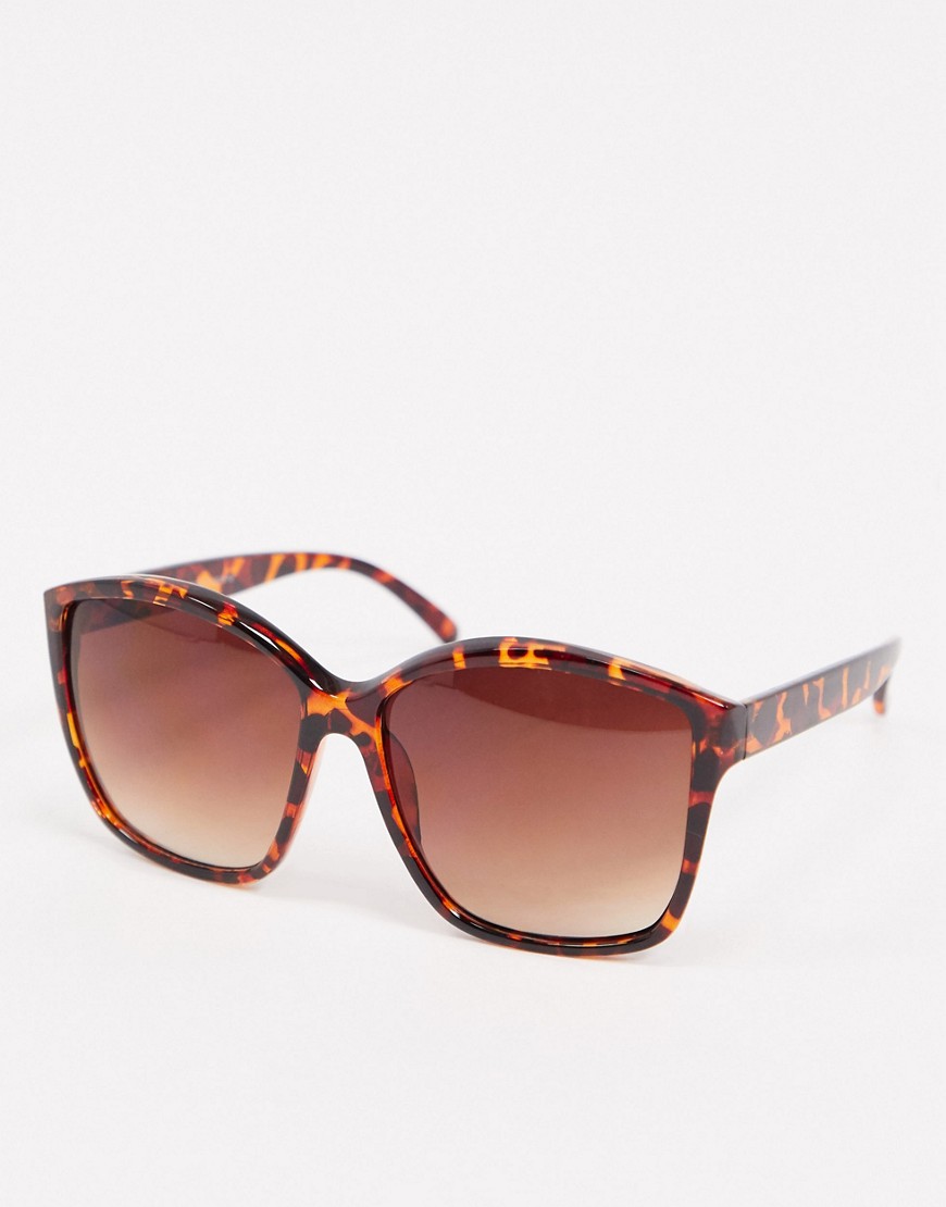 New Look – Spräckliga oversize-solglasögon-Brun