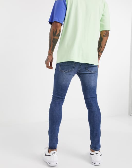 New Look - spray-on jeans i mid blå, 2 af 4