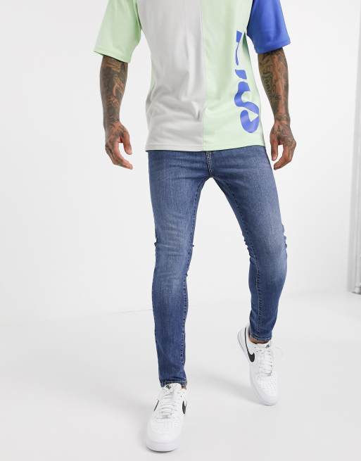 New Look - spray-on jeans i mid blå, 4 af 4