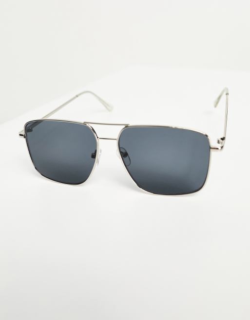 Square shop silver sunglasses