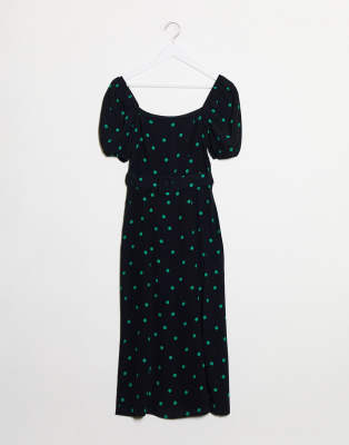 new look polka dot midi dress