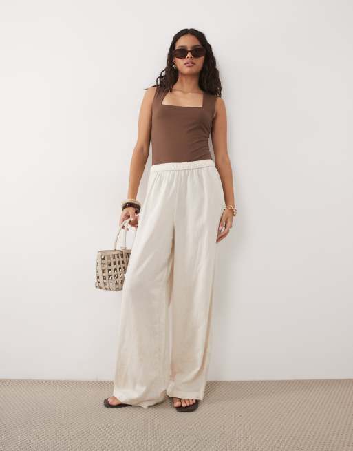 New Look square neck bodysuit in brown, 2 of 4