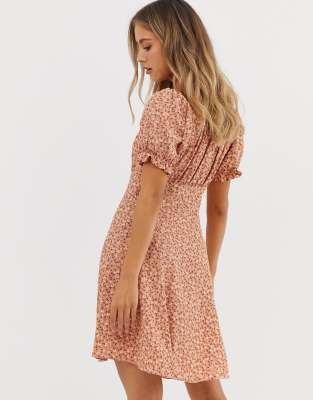 square neck tea dress
