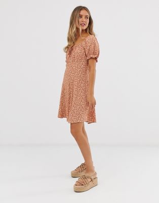 new look peach dress