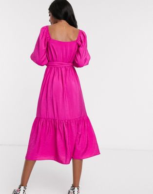 hot pink tiered dress
