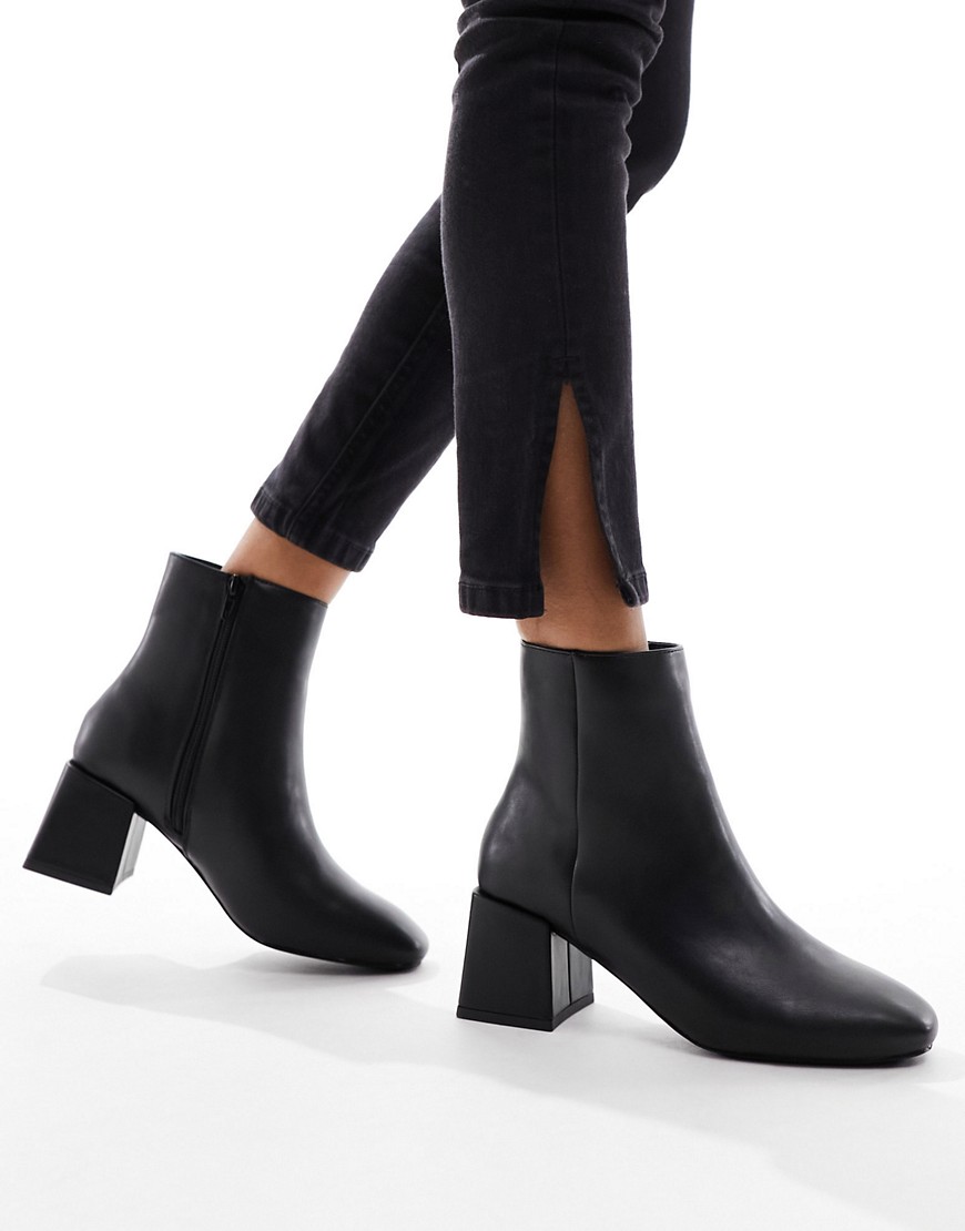 New Look square toe formal boot in black
