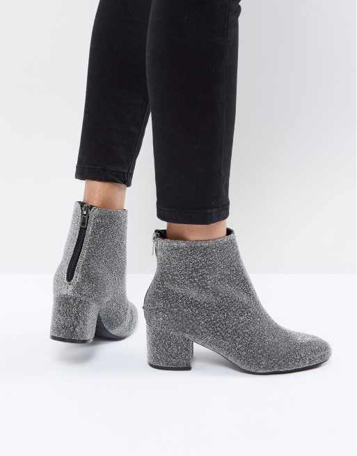 Glitter block best sale heel boots