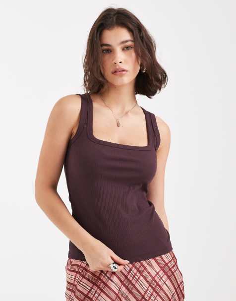 New Look square vest in dark purple - view 1