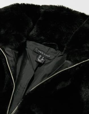 new look fur bomber jacket