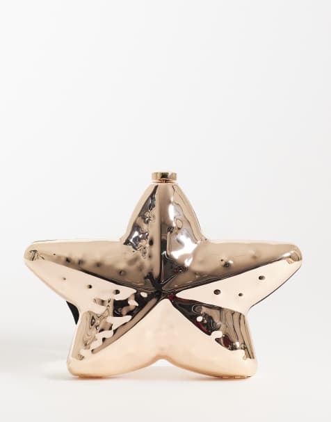New Look starfish box clutch bag in gold - view 1