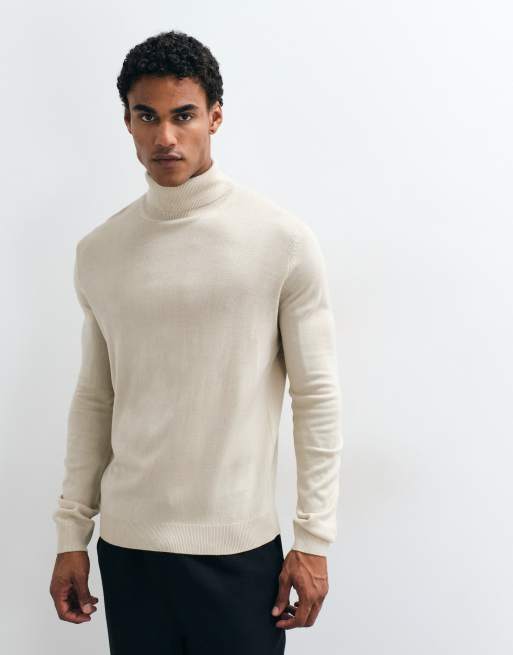New Look stickad polotröja i cream, 2 av 5