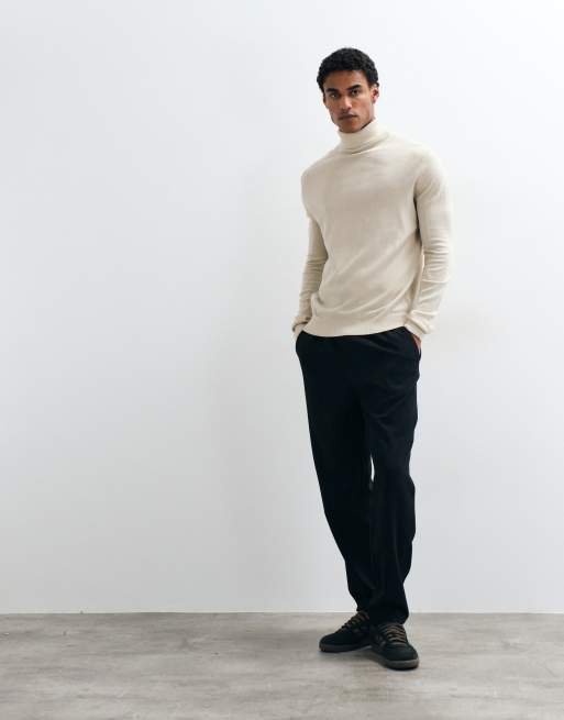 New Look stickad polotröja i cream, 3 av 5