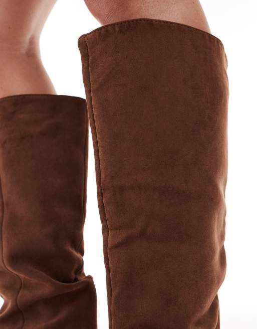 New Look – Stiefel aus Wildlederimitat in Rostbraun mit Stilettoabsatz, 3 von 4