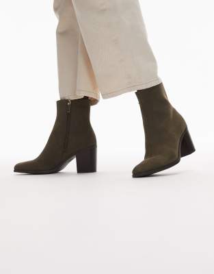 New Look - Stiefel in Khaki mit Absatz-Grün