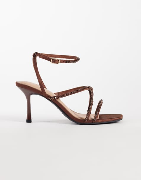 New Look – Stiletto-Mules in Braun mit Verzierungen - view 1