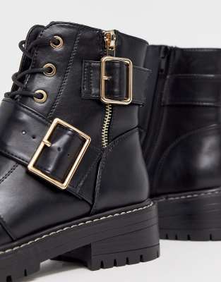new look chunky flat boots