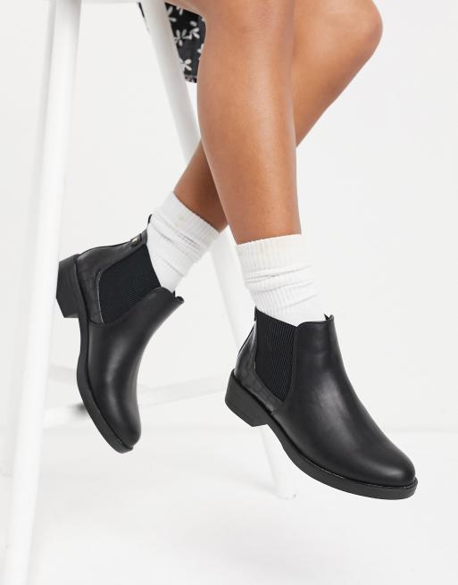New Look - Stivaletti Chelsea bassi neri in pelle sintetica effetto coccodrillo