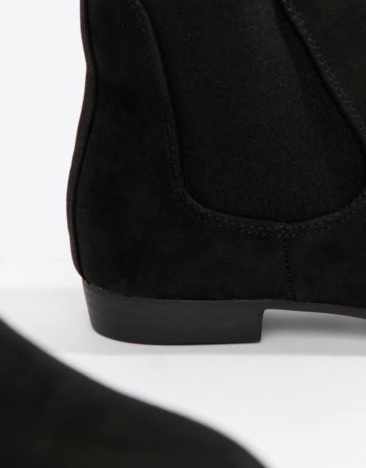 New Look - Stivaletti Chelsea bassi scamosciati neri, 3 di 4
