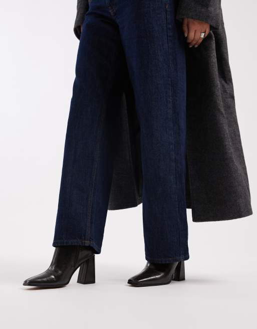 New Look - Stivaletti con punta squadrata kaki ultra scuro con tacco, 2 di 4