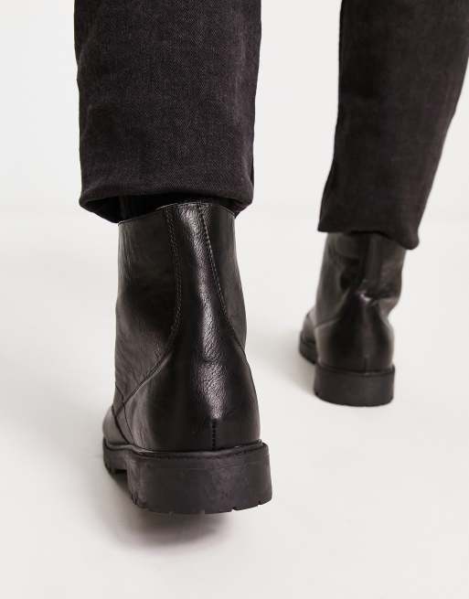 New Look - Stivali con suola spessa in pelle sintetica nera, 2 di 4