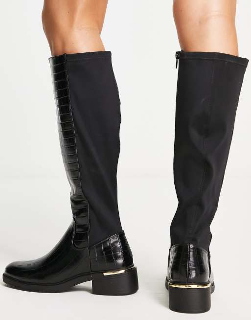 New Look - Stivali da equitazione bassi nero coccodrillo, 3 di 4